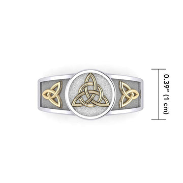 Triquetra Silver and Gold Accent Ring TRV3811 - Jewelry